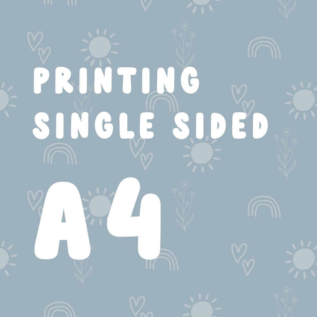 Printing 1 x A4 Single Sided - Click here to add additional prints