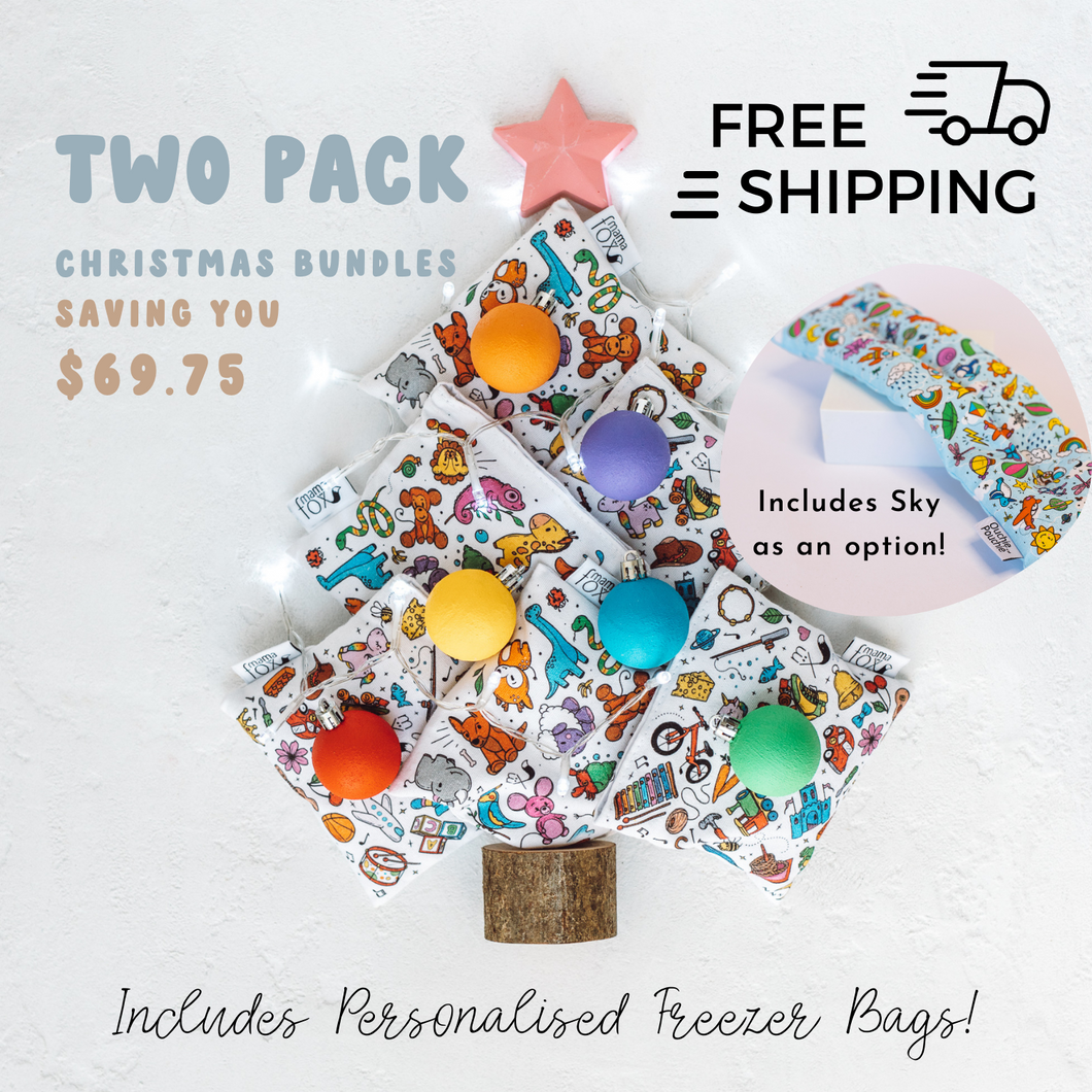 The Ouchie Pouchie™ 4 x TWO PACK Christmas Bundle Filled with Rice
