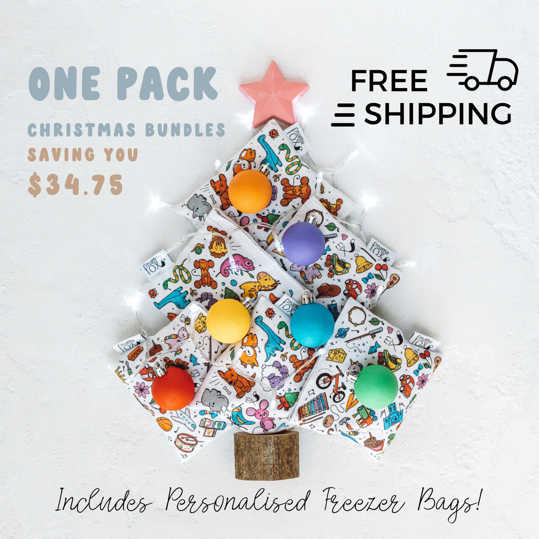 The Ouchie Pouchie™ 4 x ONE PACK Christmas Bundle Filled with Rice