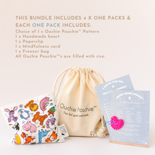 Load image into Gallery viewer, The Ouchie Pouchie™ 4 x ONE PACK Christmas Bundle Filled with Rice
